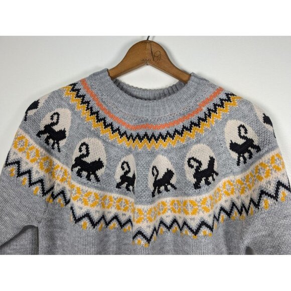 Fair Isle Cat Sweater Size XXL Halloween Witchy Novelty Autumn Fall Runs Small - Picture 6 of 8
